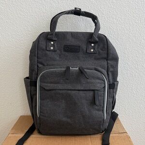NWOT Dark Gray Canvas Baby Backpack - Upsimples